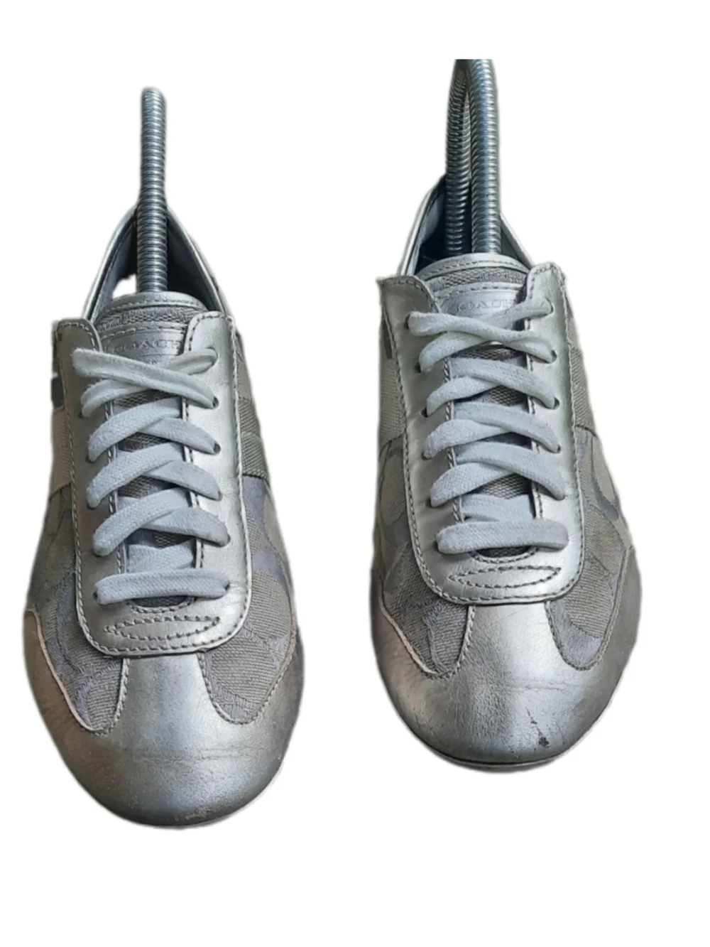 Vintage Coach Torrey Metallic Silver Sneakers. Women's size 5.5